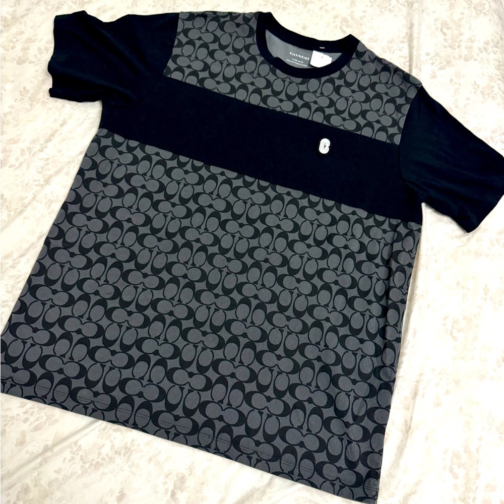 Coach Monogram Black and Gray Shirt